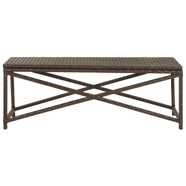 vidaXL Puutarhapenkki 120 cm polyrottinki ruskea