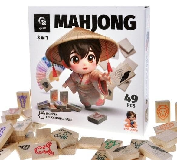 Træ Mahjong 49 stk.