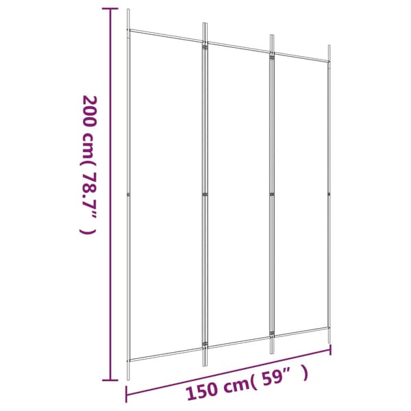 vidaXL 3-panelsskærm, antracit, 150x200 cm, stof