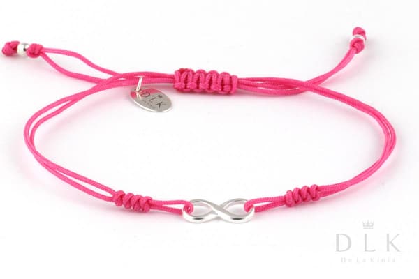 Pink snor med uendelighed armbånd