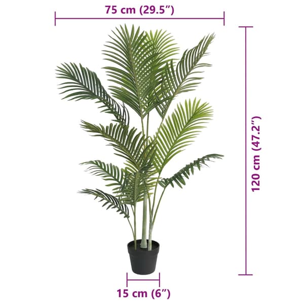 vidaXL Tekopalmu, vihreä, 120 cm, PP