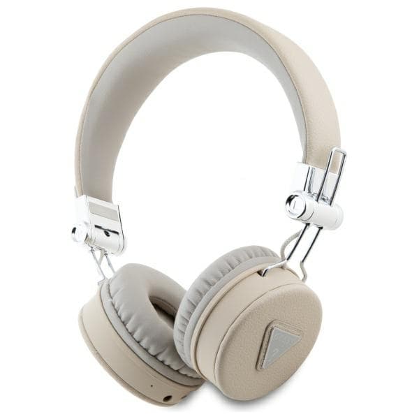 Guess Grained Classic Round Shape Bluetooth ENC Over-Ear-hörlurar, Beige