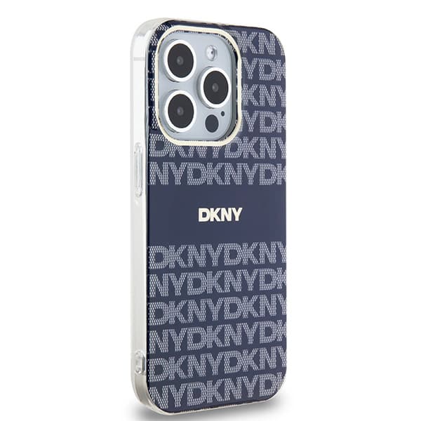DKNY IML Mono & Stripe MagSafe-etui til iPhone 15 Pro, blå