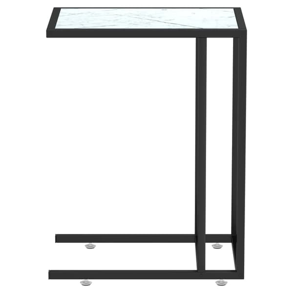 vidaXL computer sidebord hvid marmor 50x35x65 cm