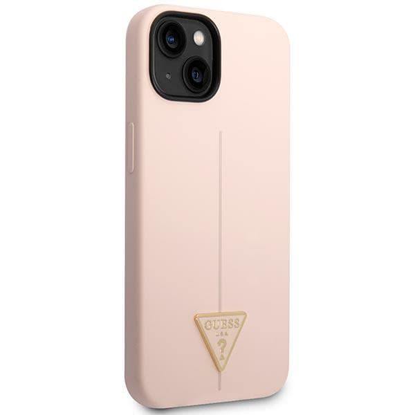 Guess Silikone Trekantet Logo Etui til iPhone 14 Plus, Pink