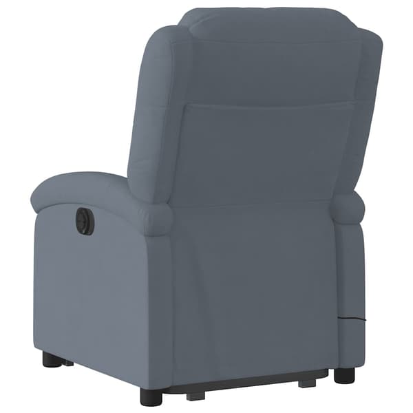 vidaXL lænestol med massagefunktion, løftebar, mørkegrå, fløjl