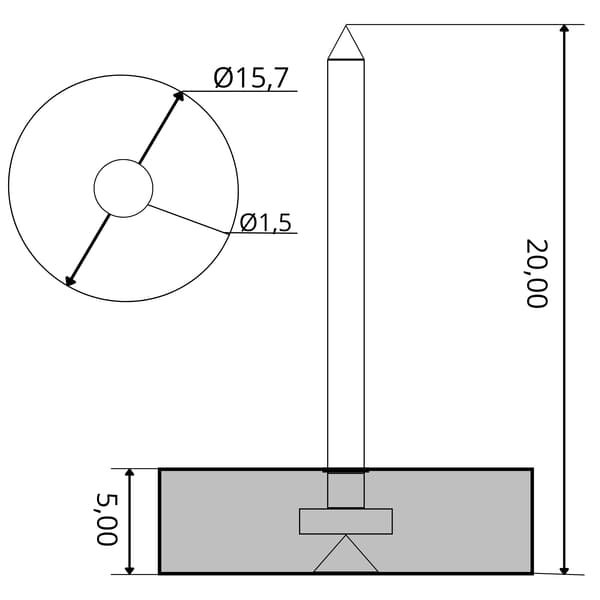 Enkel möbelglidare, diameter 15,7, möbelfot, indriven, vit, 50 st