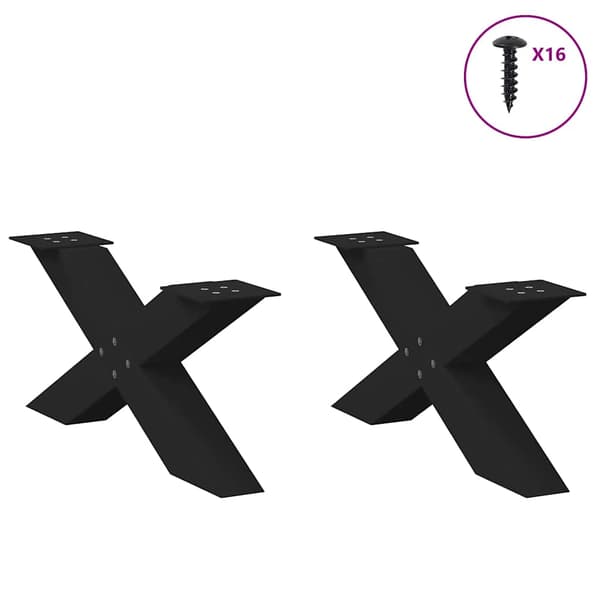 vidaXL sofabordsben, 2 stk., sort, 70x(30-31) cm, stål