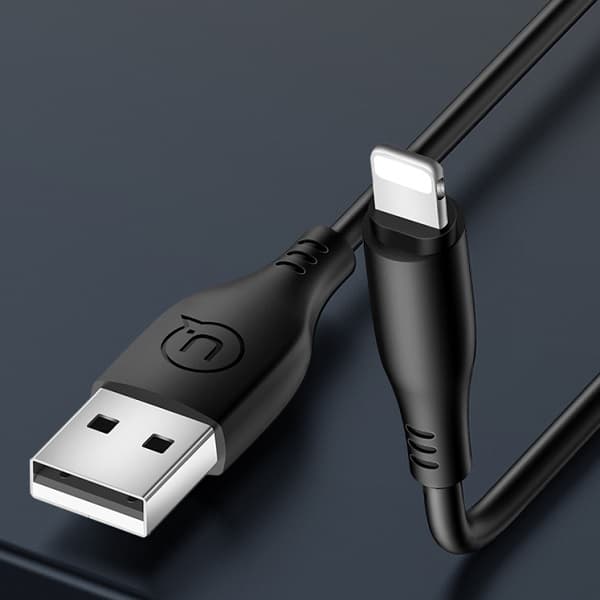 USAMS U18 USB-A - Lightning 2A -pikalatauskaapeli 1m musta