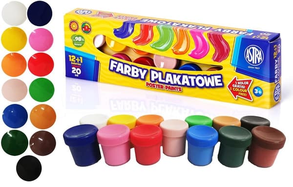 Astra plakatmaling. 13 farver. 20 ml.