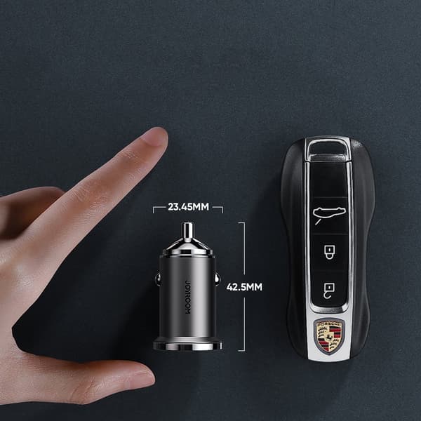 Hurtig USB-C USB Biloplader 45W 5A PD QC 3.0 AFC SCP Grå