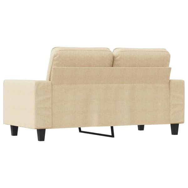 vidaXL 2-sitssoffa, krämfärgad, 120 cm, klädd i tyg