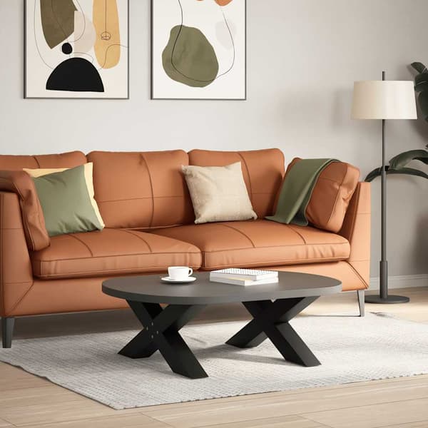 vidaXL sofabordsben, 2 stk., sort, 70x(30-31) cm, stål