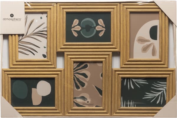 Ruskea seinäkehys 6 kuvalle Sandra