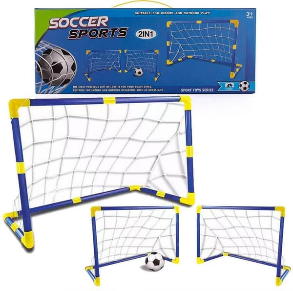 Fodboldmål med bold og pumpe 2 i 1