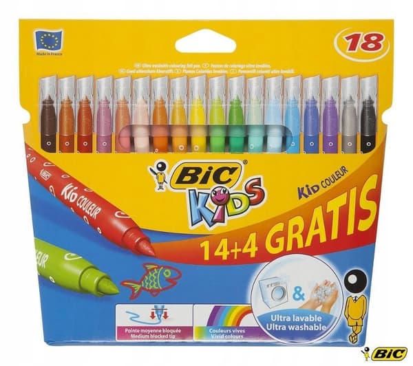 BIC TRIPS 18FARVER 14+4 BØRNEFARVER 2734