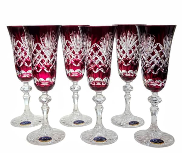 Rubin krystal champagneglas 150ml ananas