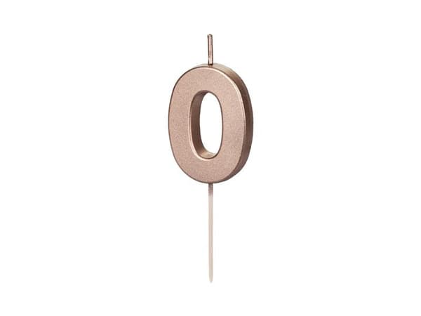 Fødselsdagslys 0 rosaguld 4,5 cm