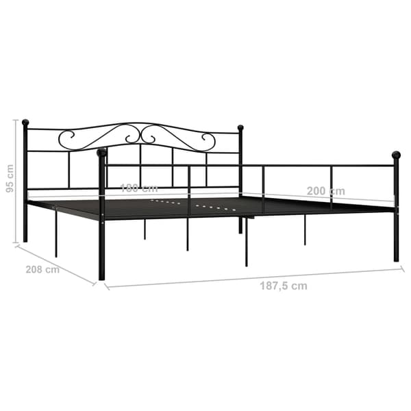 vidaXL sengestel sort metal 180 x 200 cm