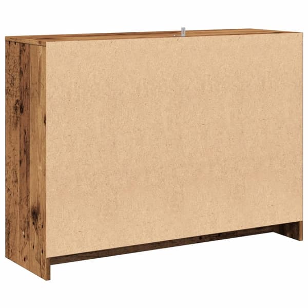 vidaXL kommode, antik træ, 102x33x75 cm, træbaseret materiale