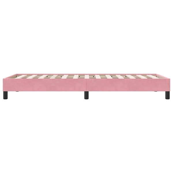 vidaXL Sängynrunko patjalla vaaleanpunainen 90x210 cm sametti