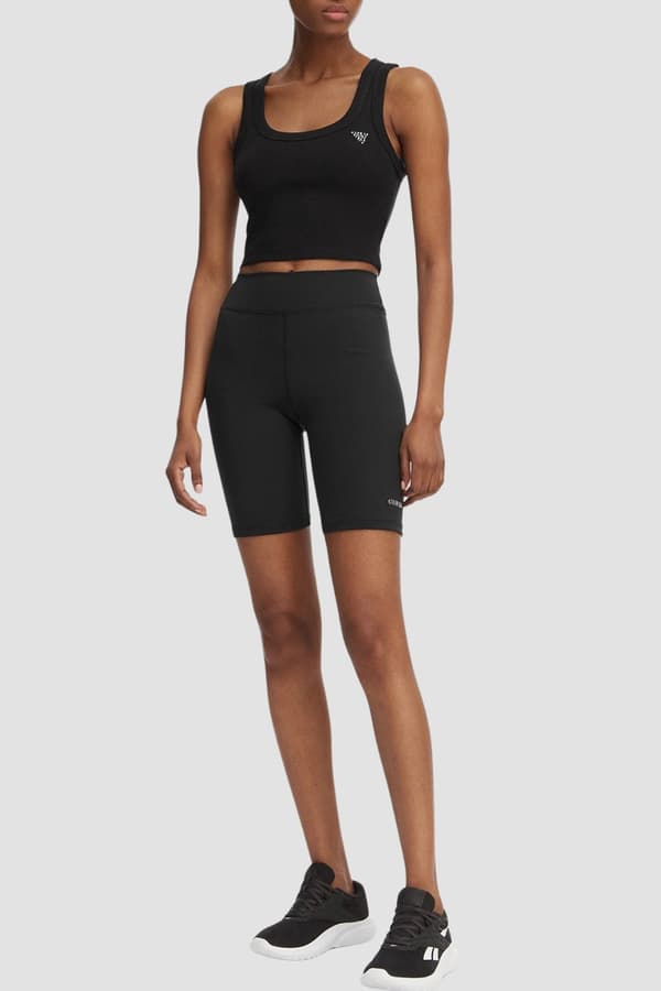 Guess Svart Silvy Rib Dam Kort Linne M