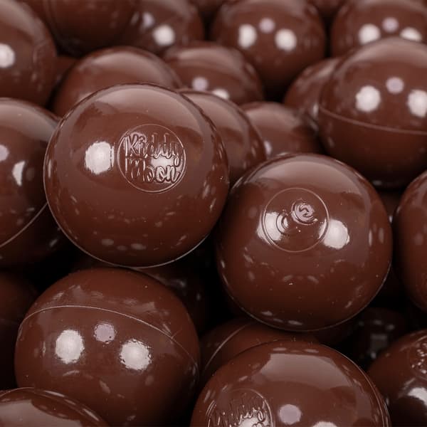 KiddyMoon plastikbolde 7 cm brune sæt med 50 legetøjsbolde