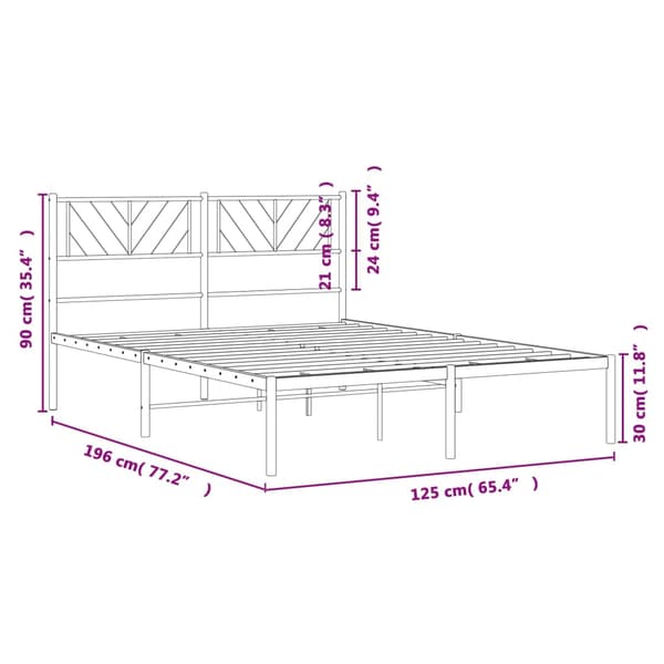 vidaXL metalsengestel med hovedgærde sort 120x190 cm