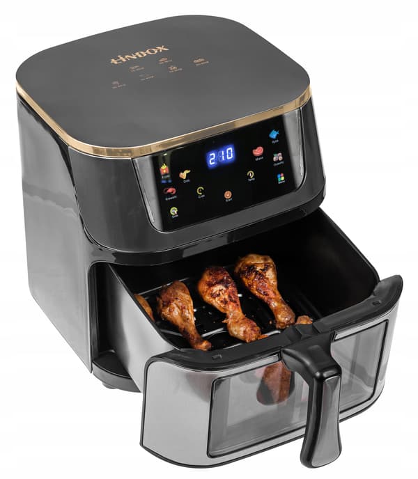 FEDTFRI AIR FRYER LINBOX INOX SORT POLERET MENU