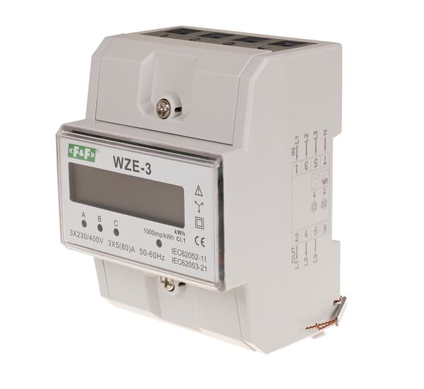 Trefaset energimåler 80a, mid WZE-3