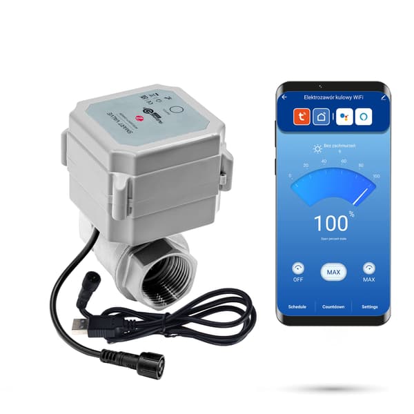 Zigbee Tuya kulmagnetventil ¾ tum DN20 rostfritt stål SS304