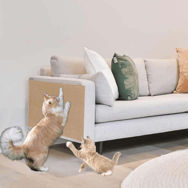 Raapimismatto kissoille, itseliimautuva raapimispuu, 100x40 CM, beige [M-DRAPAK2]