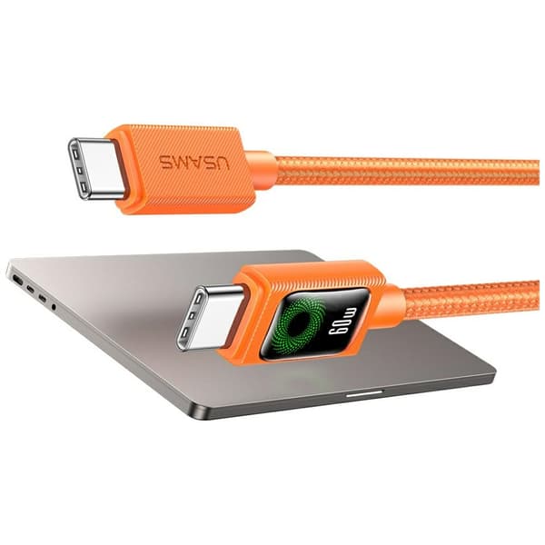 USAMS SJ773 PD 60W USB-C/USB-C-kabel 1,2m orange