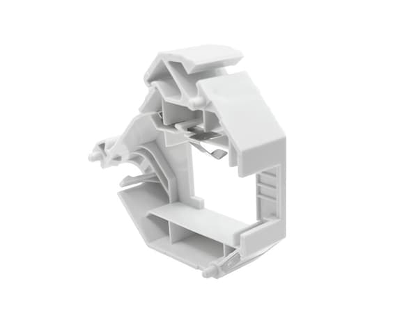 DIN-skinneadapter (TH35) til RJ45, RJ12 Keystone med jordforbindelse og dæksel