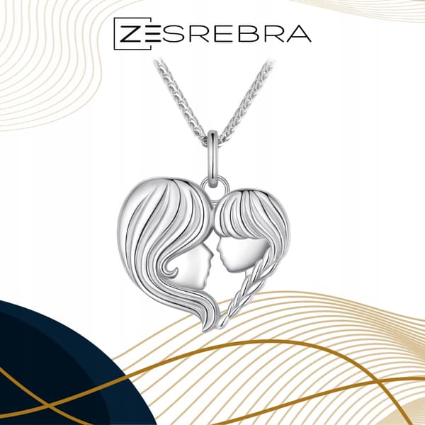 Silverkedja halsband silver pr 925 mor dotter kärlekshänge