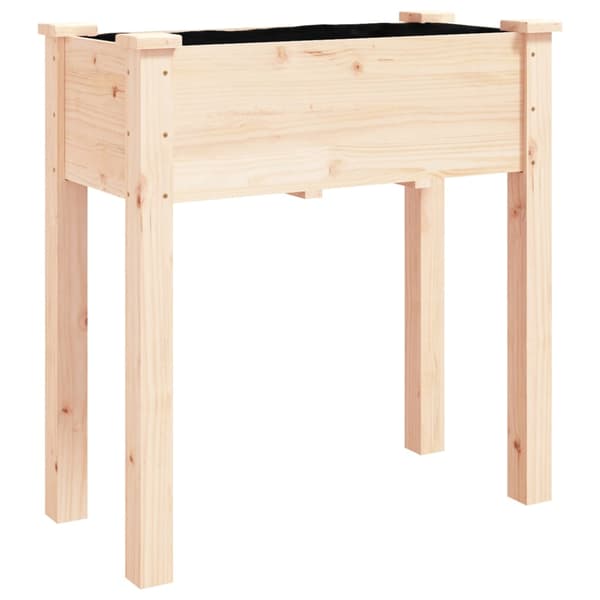vidaXL Planteringslåda på hjul med foder 71x37x80 cm granträ