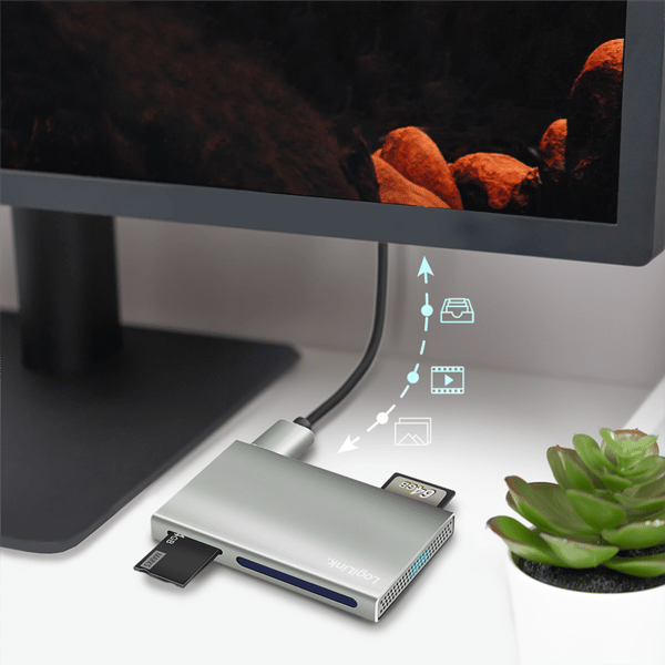 LogiLink 5-i-1 USB 3.2 Gen1 kortlæser, aluminium, SD/microSD/MS/CF/M2