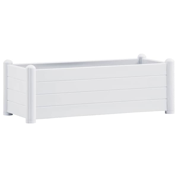 vidaXL Upphöjd bädd, PP, vit, 100x43x35 cm