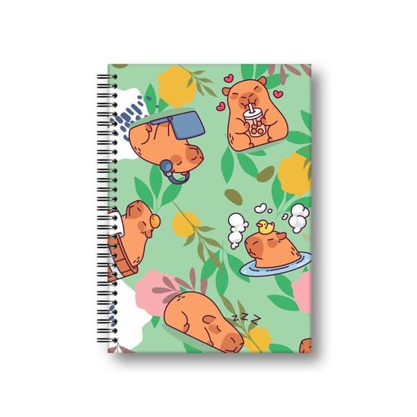 Notesbog A5/80K gitter Capybara eng PENMATE