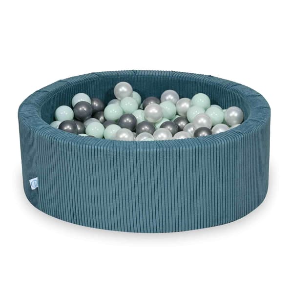 Dry pool 90x30 Corduroy Blå 200 bolde: perle, sølv, lys mint
