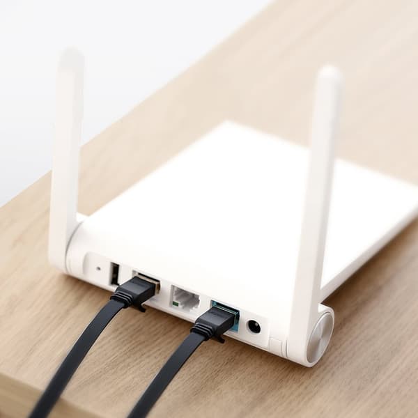 Platt patchkabel LAN STP RJ45 Cat 7 10Gbps 3m svart