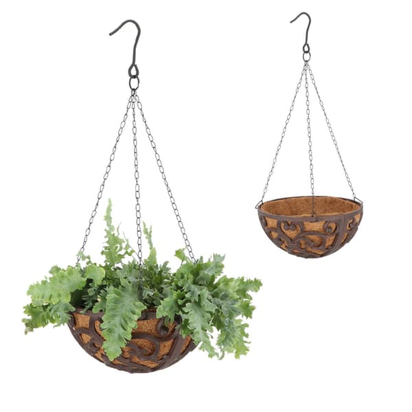 Ripustettava kori kookospähkinällä, 30 cm