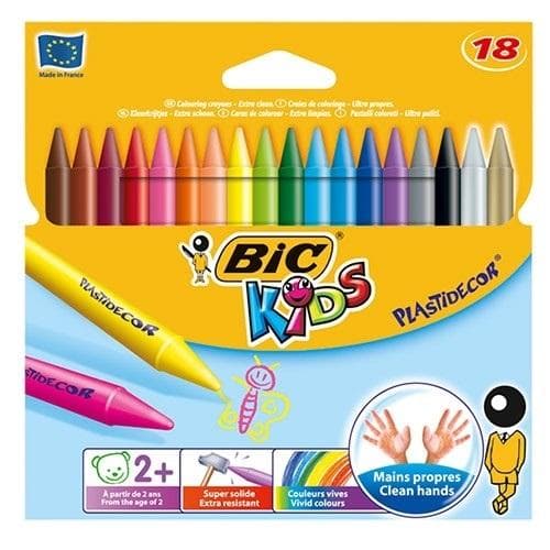 Plastidecor børnefarver 18 farver bls BIC
