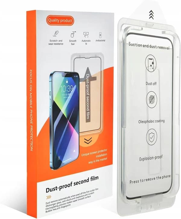 Hærdet glas til iPhone 15 Pro Max med positioneringsramme