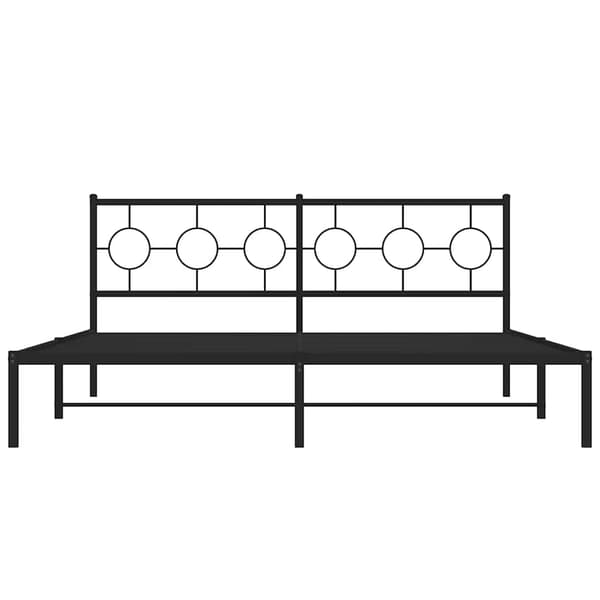 vidaXL metalsengestel med hovedgærde sort 183x213 cm