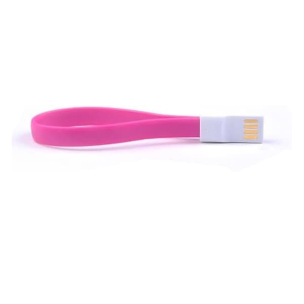 LogiLink Magnetic USB 2.0 Micro USB -kaapeli, litteä, pinkki, lataus
