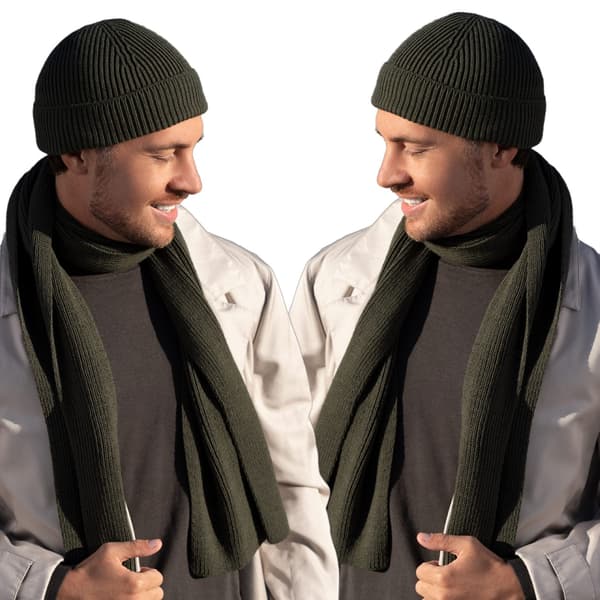 KAMEA KAROL herrset (mössa + halsduk), khaki