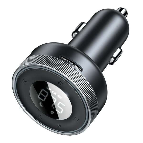 FM-sender MP3-afspiller biloplader LED 2x USB Bluetooth sort