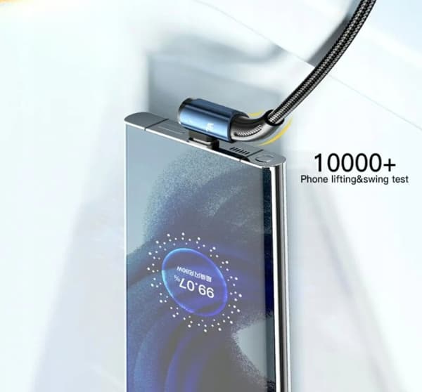 Essager 1m USB A - USB C 90 asteen nopea kulmakaapeli 100W 1 metri