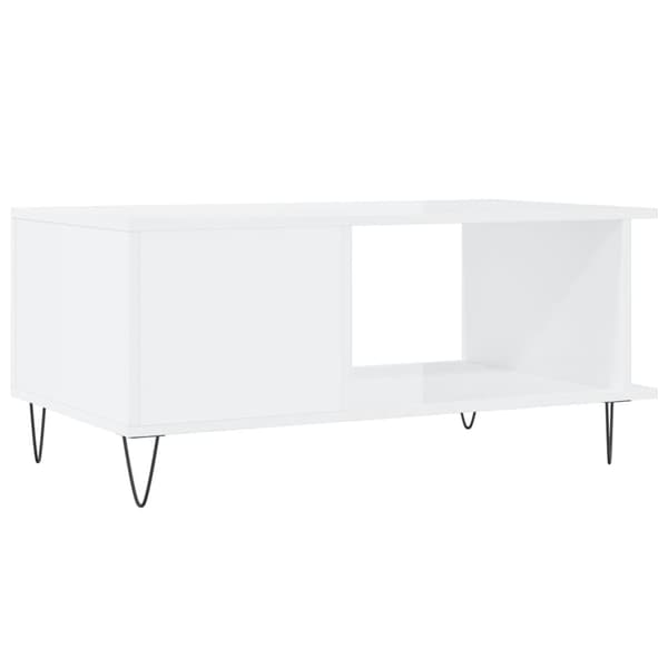 vidaXL Soffbord högglansvitt 90x50x40 cm